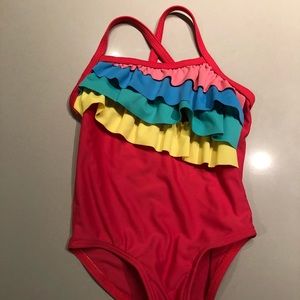 Baby girl ruffled bathing suit